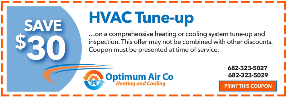 Special offer banner for HVAC tune-up service with $30 discount.