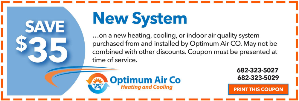 Special offer banner showing $35 savings on a new system installation.